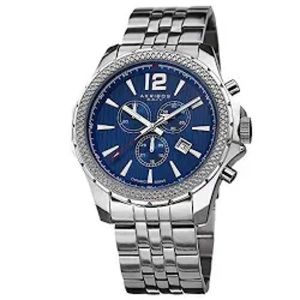 Akribos XXIV Men's AK662BU Ultimate Swiss Quartz Chronograph Bracelet Watch